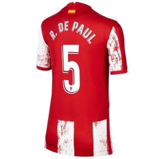 matchtröjor fotboll Atlético Madrid R. De Paul 5 Hemma tröja 2021-2022 – Kortärmad