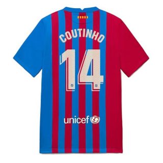 matchtröjor fotboll FC Barcelona Coutinho 14 Hemma tröja 2021-2022 – Kortärmad
