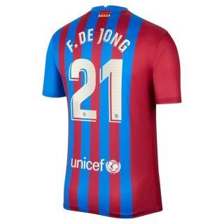 matchtröjor fotboll FC Barcelona F. De Jong 21 Hemma tröja 2021-2022 – Kortärmad