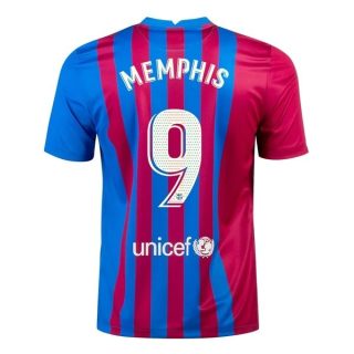 matchtröjor fotboll FC Barcelona Memphis 9 Hemma tröja 2021-2022 – Kortärmad