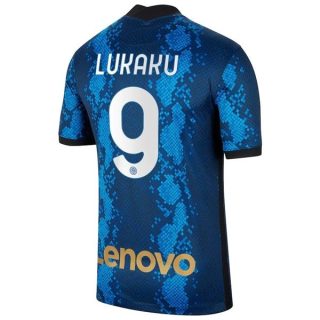 matchtröjor fotboll Inter Milan Lukaku 9 Hemma tröja 2021-2022 – Kortärmad