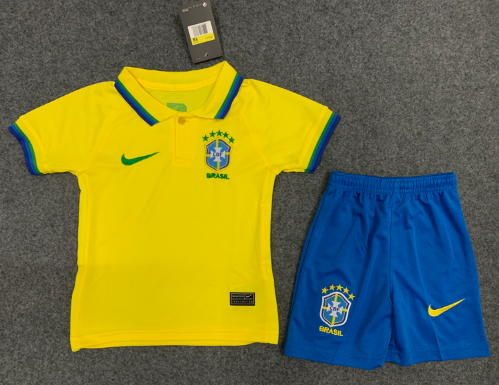 Fotbollströjor Brasilien Barn Hemma tröja 2022 2023 – Fotbollströja